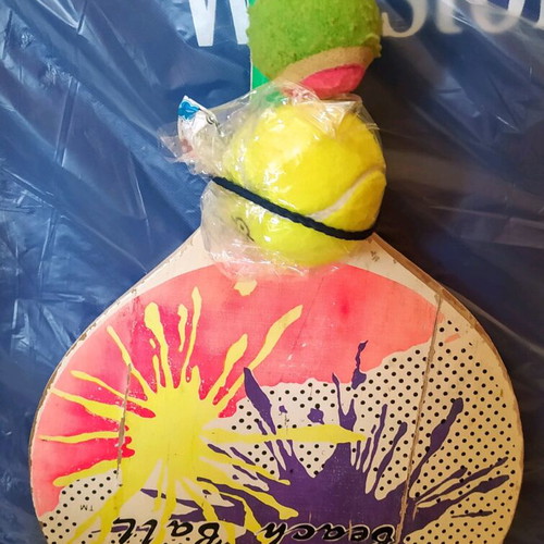 Vintage beach rackets used with balls