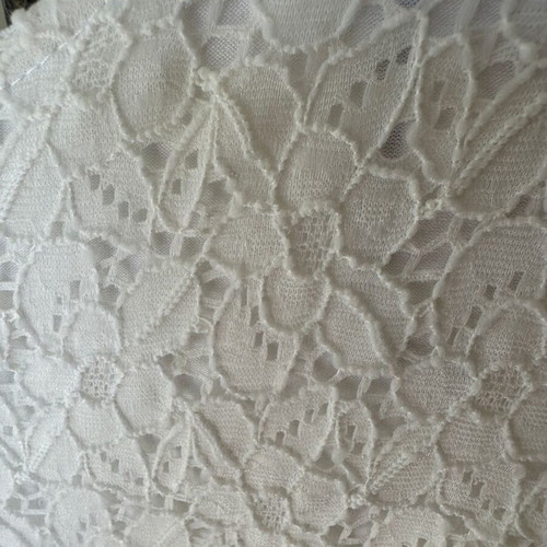 Morgan White Lace Lined Dress Black Bow Size M used