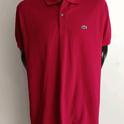 Lacoste T-shirt 3XL new, dark burgundy, cotton piqué