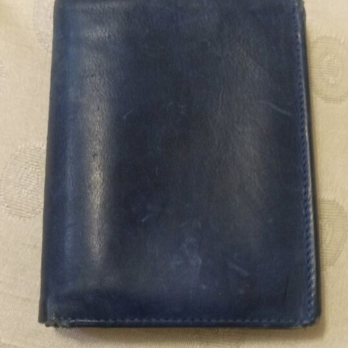 Leather wallet used, blue color