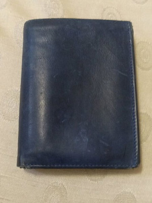 Leather wallet used, blue color