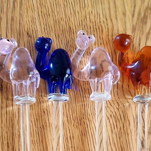 Glass drink stirrers collectible, pack of 12, new