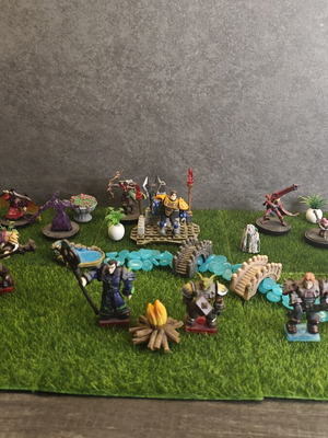 Μακέτα με Mini Φιγούρες World of Warcraft σαν καινούργιο με προσαρμοσμένο σκηνικό μάχης