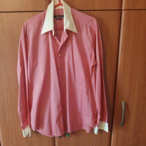 Dino Erre men's shirt used, white and pink, size XL