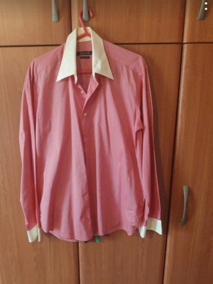 Dino Erre men's shirt used, white and pink, size XL