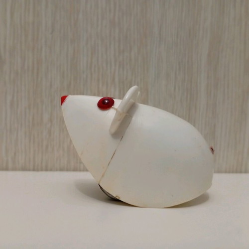 Vintage mechanical mouse Lehmann 935 West Germany used, white