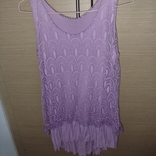 Sleeveless summer blouse Italy, like new, purple, one size