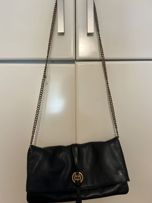 Massimo Dutti Napa Leather Chain Shoulder Bag used, black