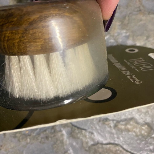 Dog brush wooden with natural wool hair new