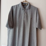 Grey polo-style shirt XL, men's cotton piqué
