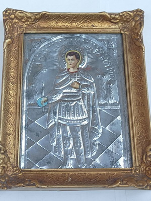 Vintage θρησκευτική εικόνα Ο Άγιος Φανούριος μεταχειρισμένη 23x29 εκ.
