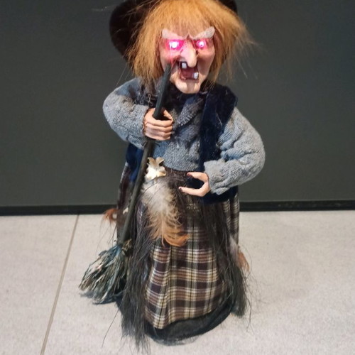 Witch doll with sound and glowing red eyes new