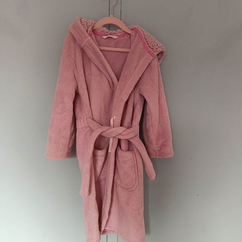 Fleece robe used for 6-7 years with pink unicorn