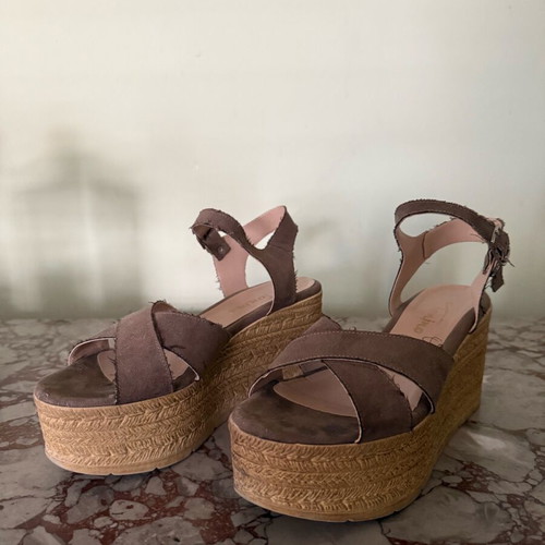 Women's Espadrille Platform Sandals size 39 like new, brown