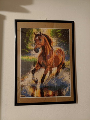 Diamond painting horse, like new, without frame