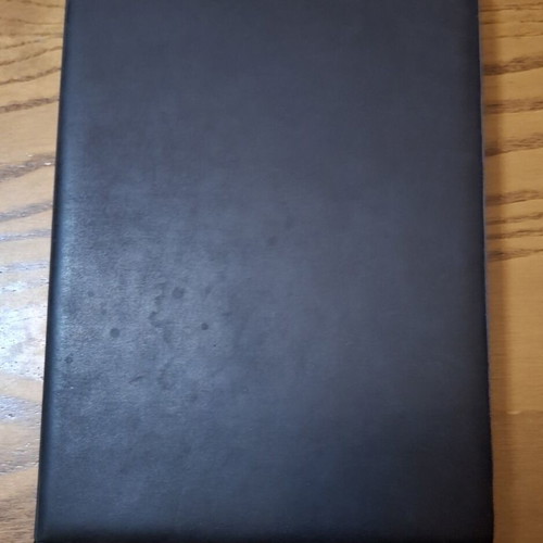 Leather notebook cover like new, black-bordeaux