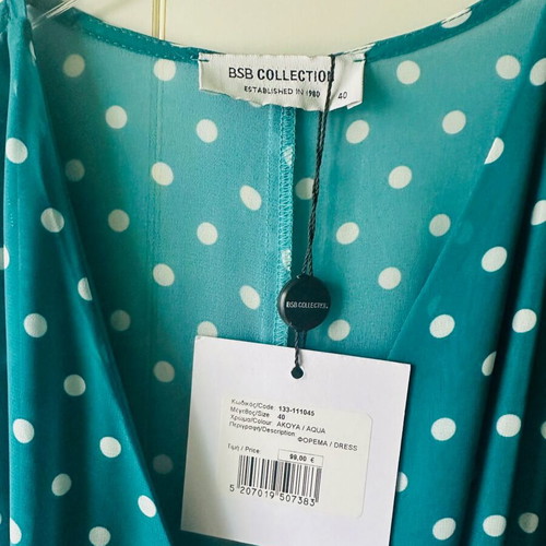 BSB Maxi Dress Green Polka Dot Brand New with Tags