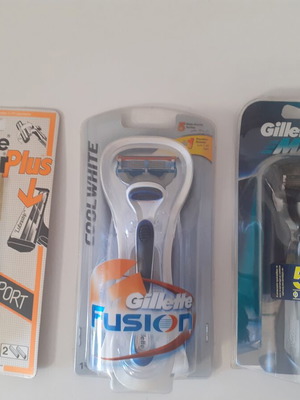 Ξυριστικές μηχανές Gillette Contour Plus, Fusion, Mach 3 καινούργιες, σετ τριών
