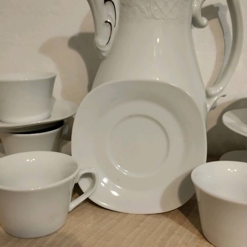 White porcelain coffee set like new without wear
