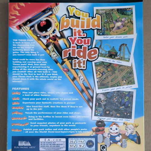 Theme Park World PC CD-ROM like new, Big Box
