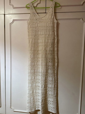 Zara μακρύ crochet καλοκαιρινό φόρεμα σαν καινούργιο, μπεζ