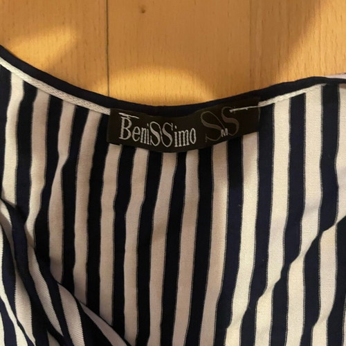 Summer striped jumpsuit white blue size M like new