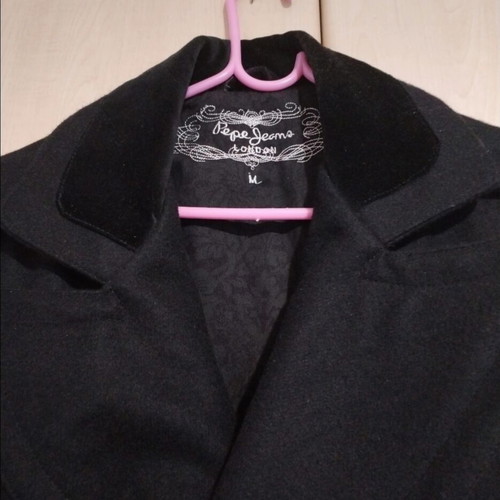 Pepe Jeans coat like new, black, size M, thick and warm