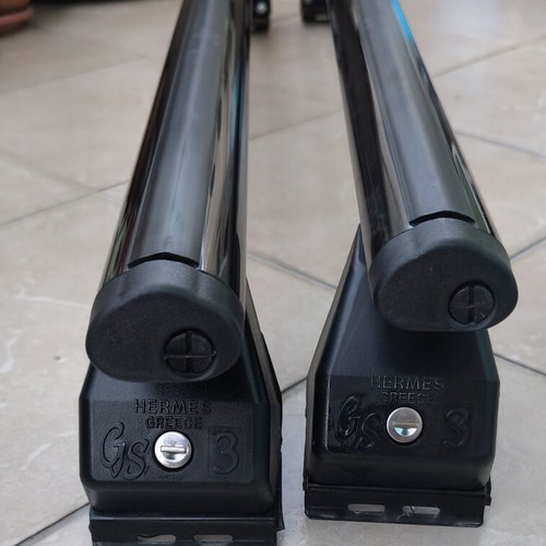 Hermes GS3 black aluminum roof bars for Renault Clio 3-5D 2005-2014 set with feet