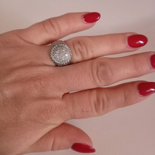 Silver ring 925 with zircon like new, size 56