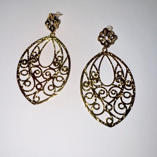 Bizermani gold-plated hammered earrings new