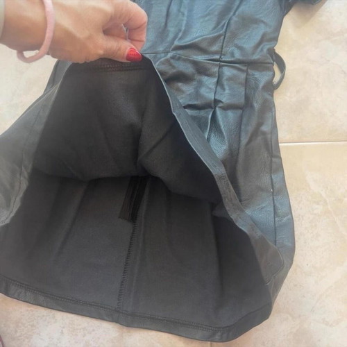 Girls Leather A-line Skater Dress size 6-7 years black used