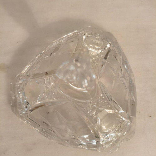 Triangular glass fondant dish like new, 1950s vintage