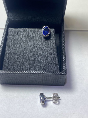 White gold 14k earrings with zircon and certificate of authenticity