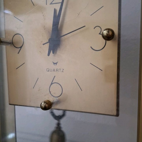 Vintage quartz table clock with pendulum used