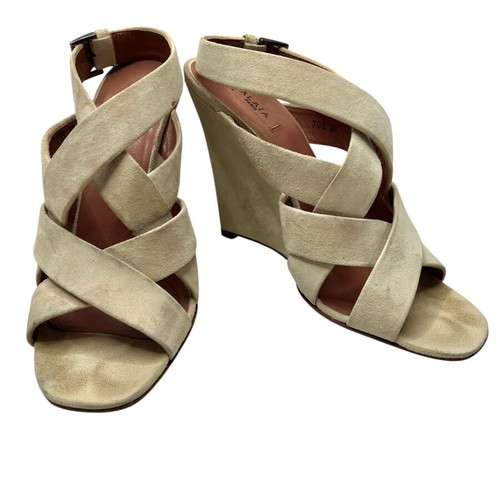 Alaïa beige suede sandals used, size 38