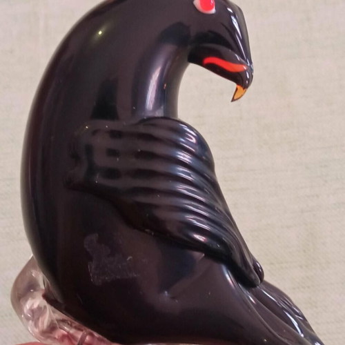 Vintage Murano γυάλινο διακοσμητικό πουλί, χειροποίητο art glass 1960–1980