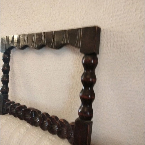Vintage wooden carved frame used, handmade schastis heirloom 45x32 cm