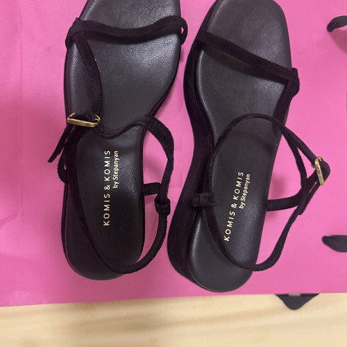 Komis & Komis by Stepanyan leather platform sandals used, size 37, black