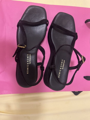 Komis & Komis by Stepanyan leather platform sandals used, size 37, black