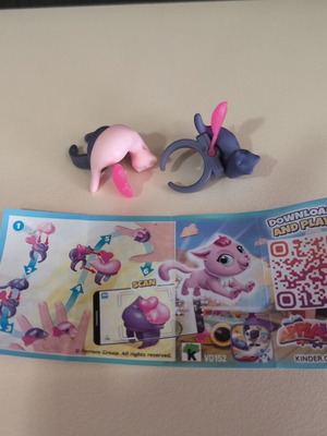 Kinder Surprise Twin Rings Kitten Rings series like new