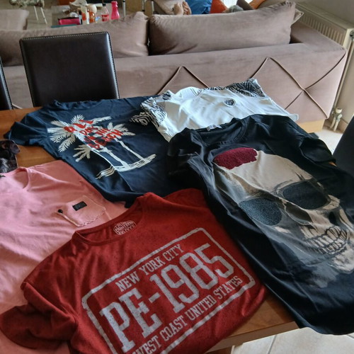 Men's cotton T-shirts, size Large, set of 5