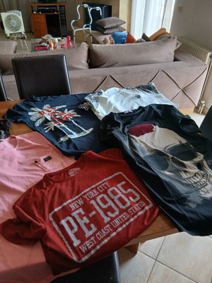 Men's cotton T-shirts, size Large, set of 5
