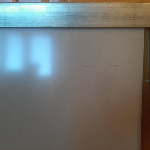 Large wooden wall frame new silver with anthracite grain