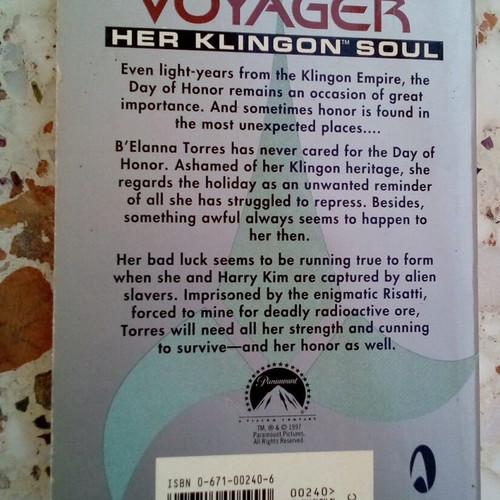 Star Trek Voyager The Klingon Soul book used, English, pocket size