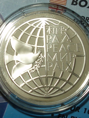 1983 Franklin Mint Proof Ασημένιο .925 Μετάλλιο Ειρήνης του ΟΗΕ καινούργιο