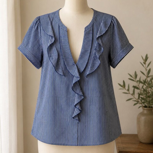 Short-sleeve striped blue white t-shirt H&M