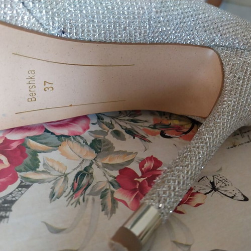 Bershka 12cm Heels with Platform and Glitter
