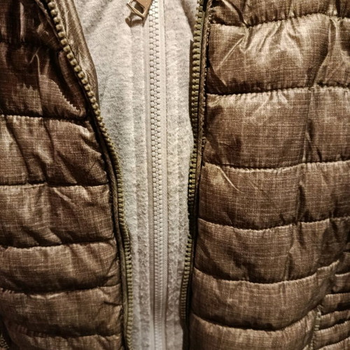 Khaki jacket like new with removable hoodie and inner sweatshirt