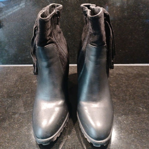 Erynn ankle boots used, genuine leather and suede, size 36, black