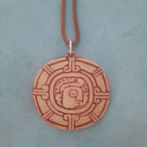 Vintage pendant with leather cord from the 70s